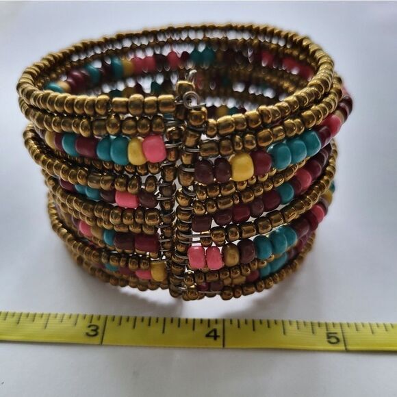 BOHO Beaded  Cuff Bracelet STUNNING 😍 - Picture 7 of 10